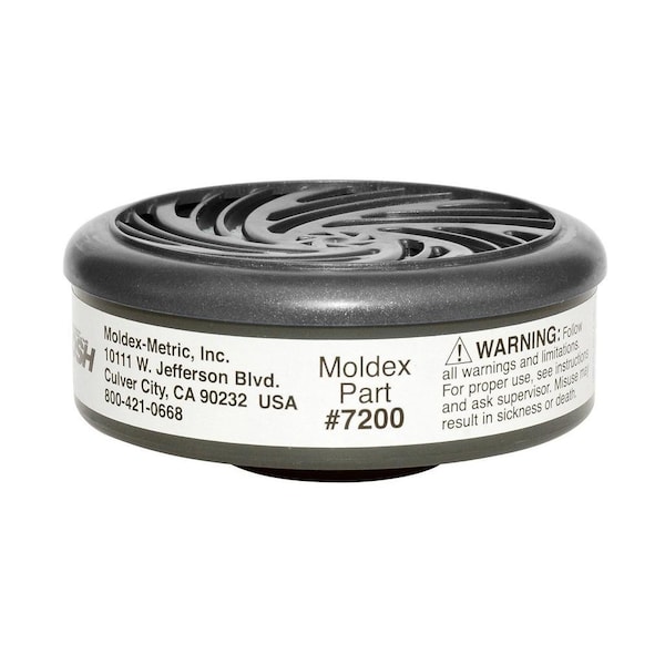 Moldex Cartridges, Reusable, Acid Gas, Black, 7000, 60 Months, PVC Free, 1 Pair/Bag 7200 - main